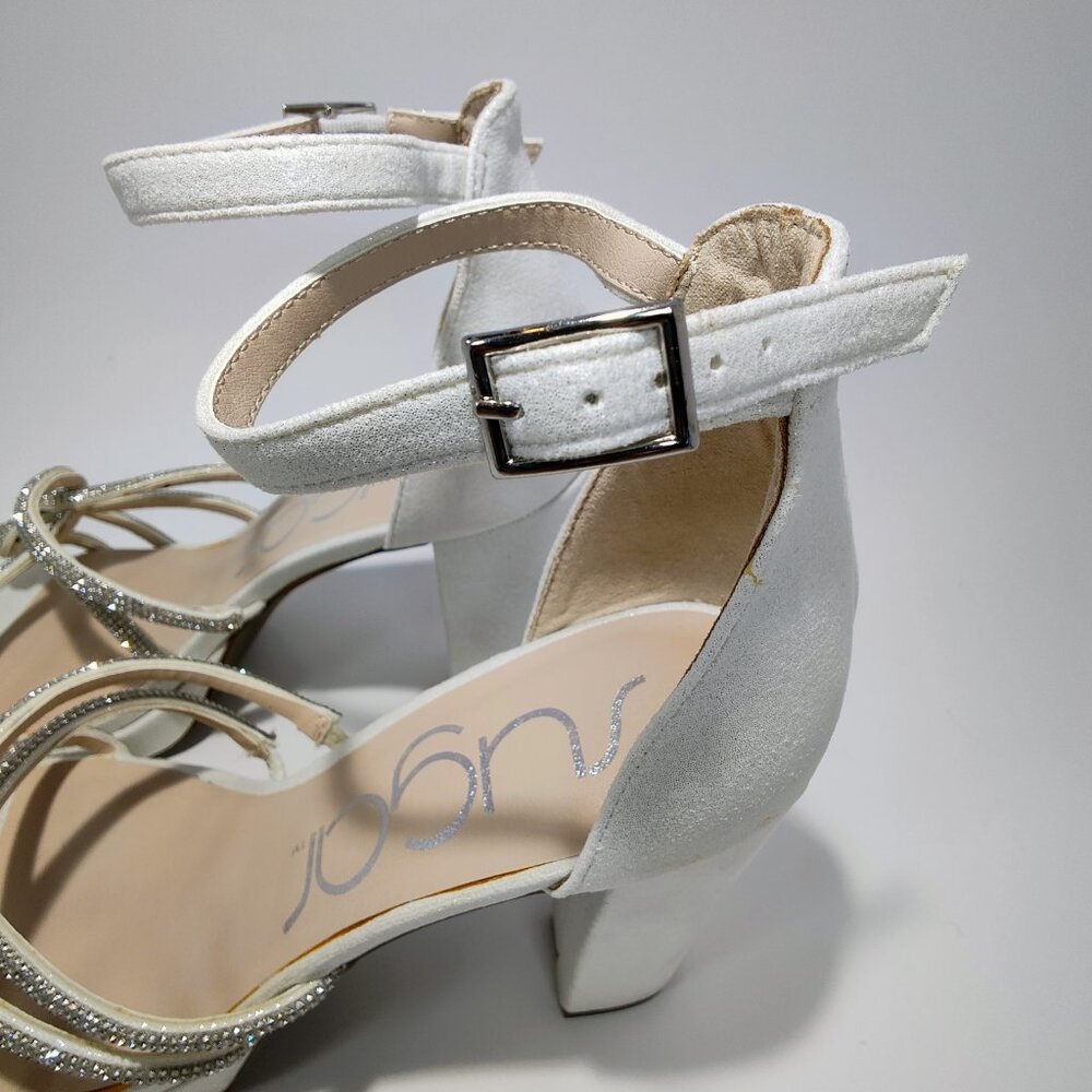 Sugar Women's Size 10M Petal‎ White Shimmer Block Heels NWOT - Picture 5 of 13
